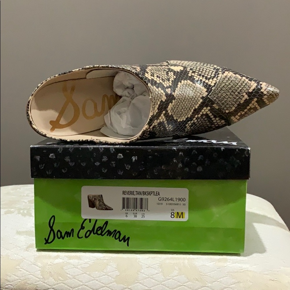 Sam Edelman Reverie Python Mules size 7 1/2 - Picture 2 of 4
